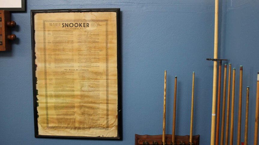 A vintage poster with the rules of snooker play