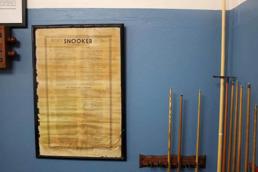 A vintage poster with the rules of snooker play