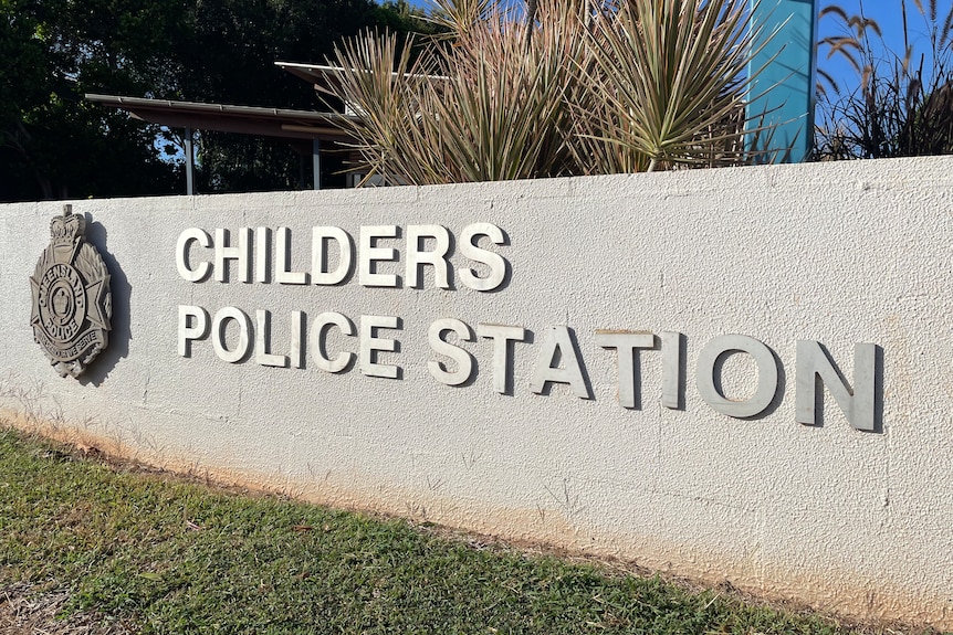 A sign reading 'childers police station'