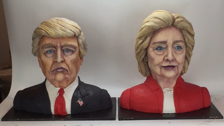 Donald Trump and Hillary Clinton cakes