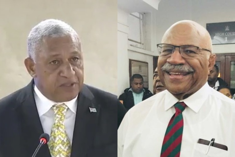 Composite of former Fiji leader Sitiveni Rabuka and Prime Minister Frank Bainimarama.