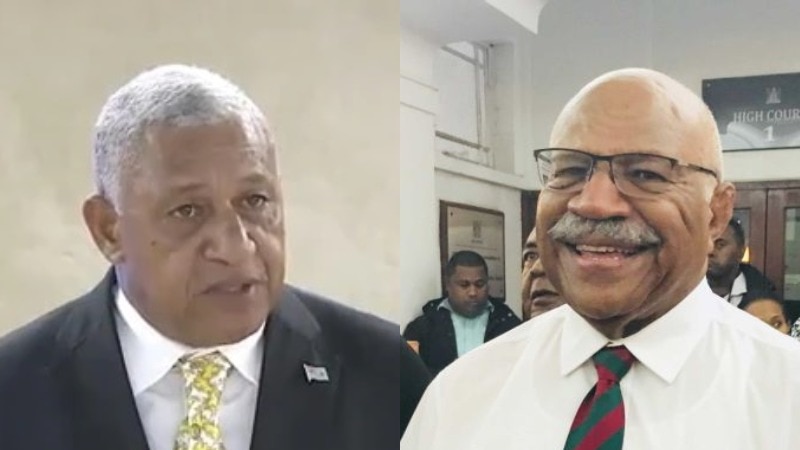 Composite of former Fiji leader Sitiveni Rabuka and Prime Minister Frank Bainimarama.