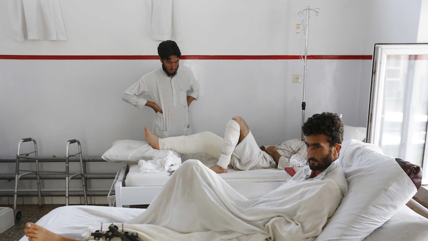 Survivors of an air strike on a hospital in Kunduz receive treatment