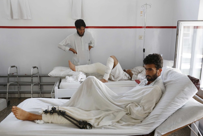 Survivors of an air strike on a hospital in Kunduz