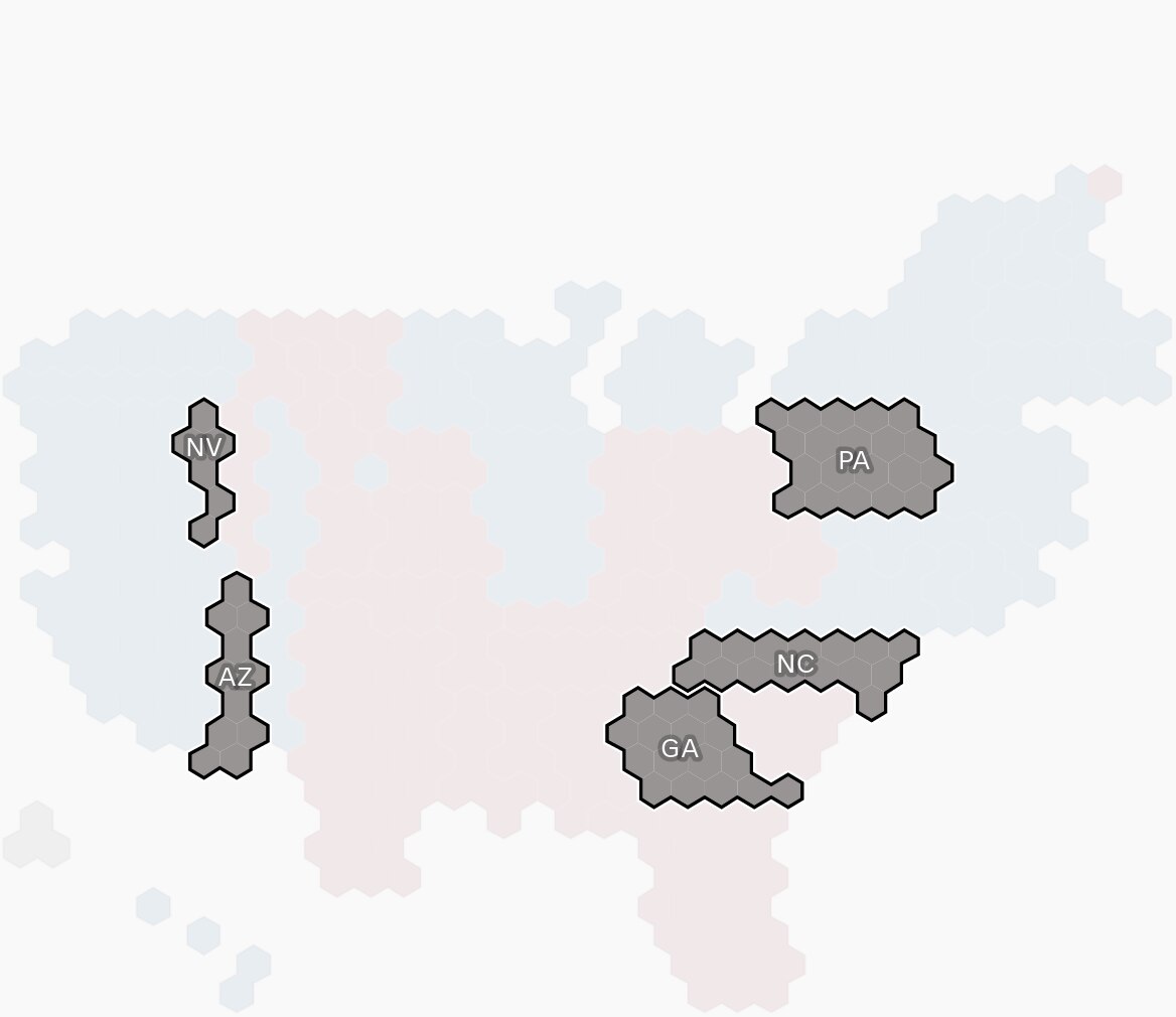 Graphic showing an allocation of electoral college votes