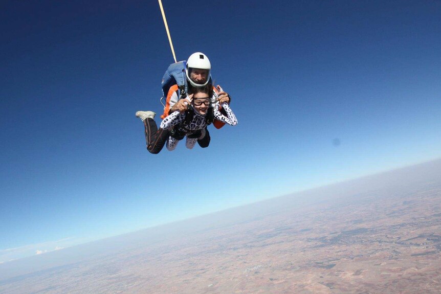 Amy Watson skydiving in Spain