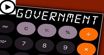 A graphic showing the word 'government' on a calcuator