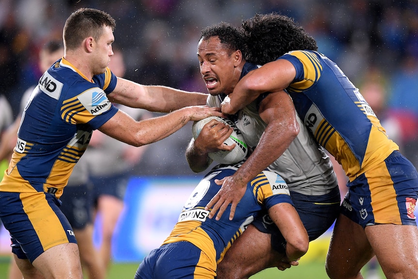 Melbourne Storm second rower Felise Kaufusi during their round two loss to the Parramatta Eels