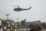 Helicopters look to distribute relief supplies