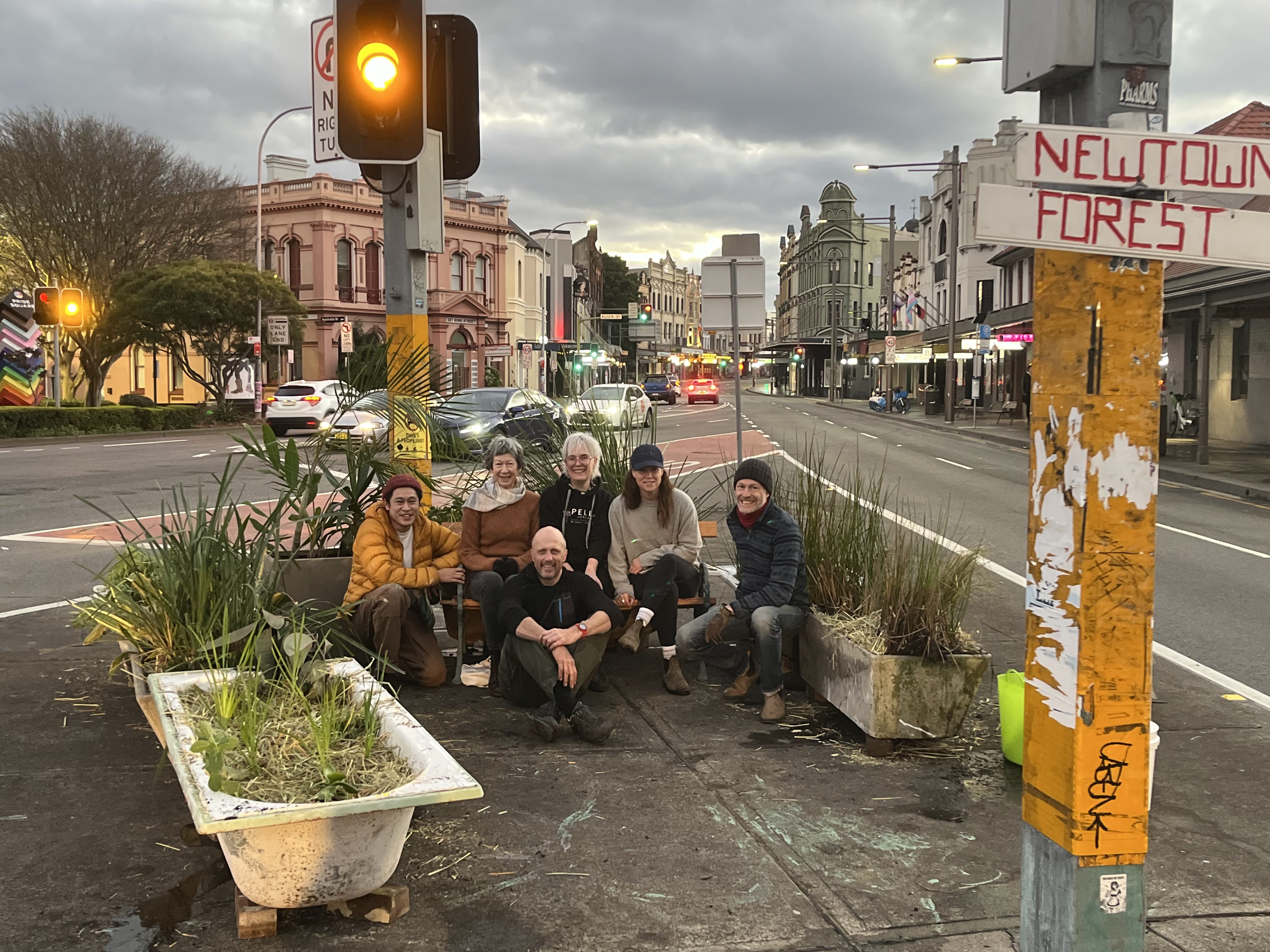 Guerilla garden removed from Sydney intersection dubbed 'triangle of shame'