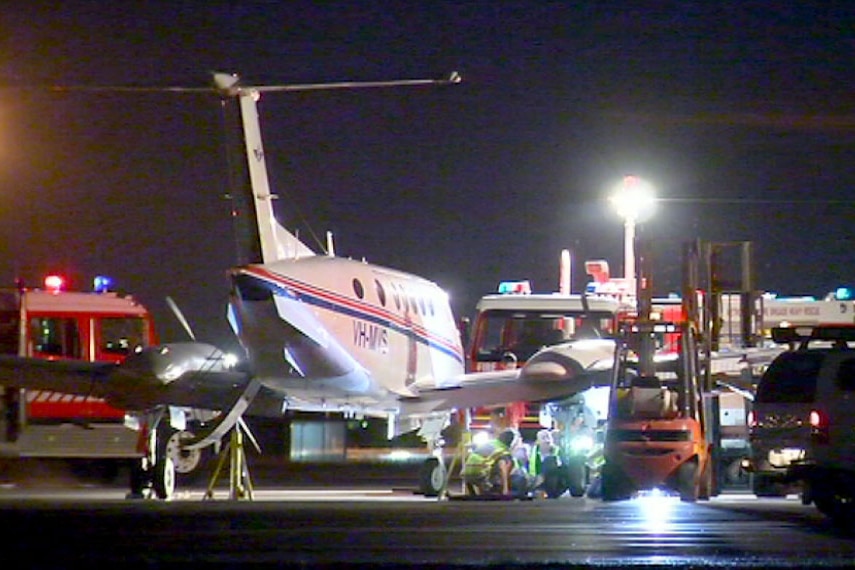 Royal Flying Doctor plane on the ground at Essendon Airport