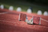 Starting blocks on track