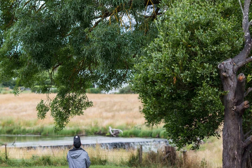 Ashley Hobbins seeks out some quietude in the rehab's bushy surrounds.