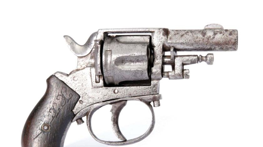 Piece of history: The gun has 'K.K.' inscribed on its handle