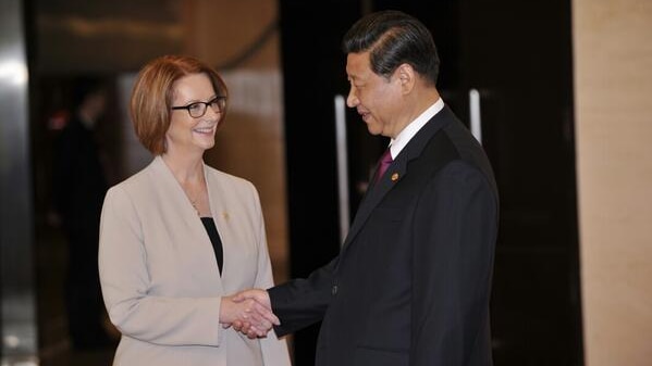 China's president welcomes Gillard to Asia forum