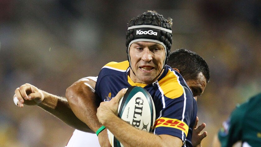 Gutsy return: Huxley came off the bench for the Brumbies to a standing ovation.
