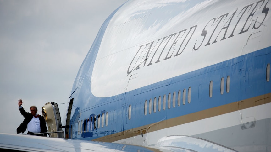 Donald Trump on Air Force One