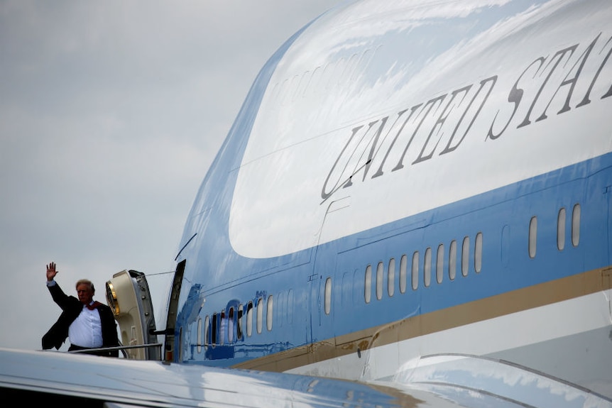 Donald Trump on Air Force One
