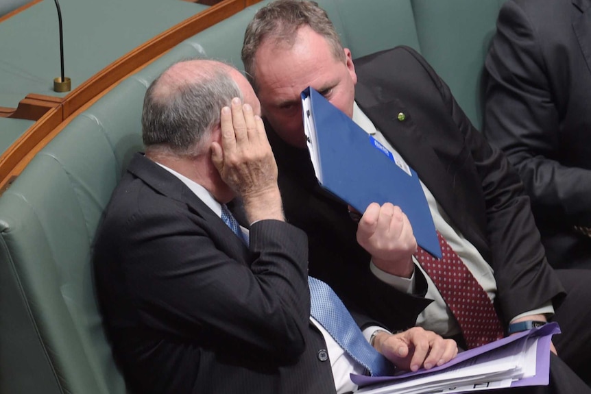 Warren Truss (left) and Barnaby Joyce