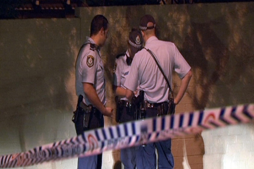 Police seize weapons after a fight at the Green Hills shopping centre.