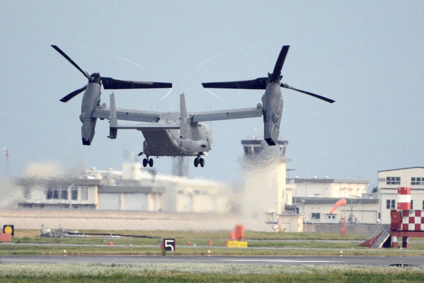  osprey takes off from air base