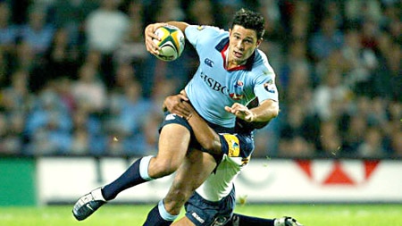 Cameron Shepherd makes a break for the Waratahs