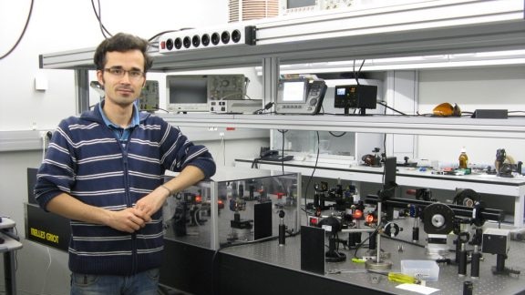 Omid Kokabee in a lab
