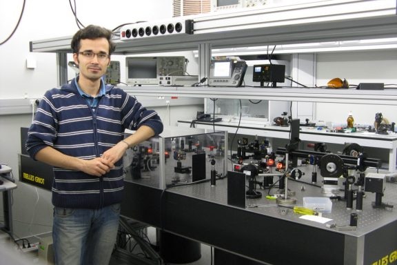 Omid Kokabee in a lab