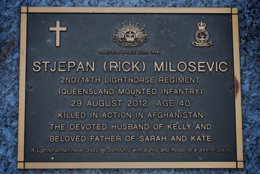 Rick Milosevic's gravestone.