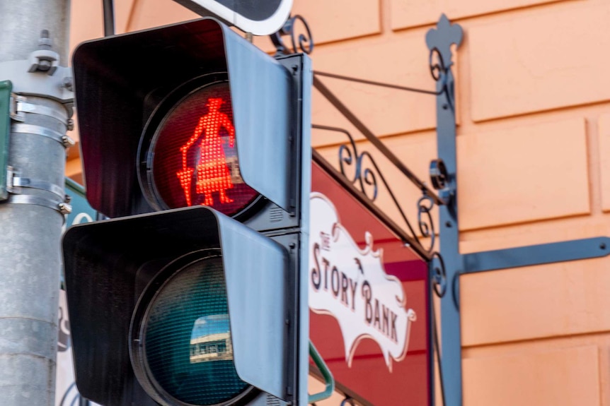 Traffic lights feature the Mary Poppins character.