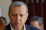 Turkish president Tayyip Erdogan votes