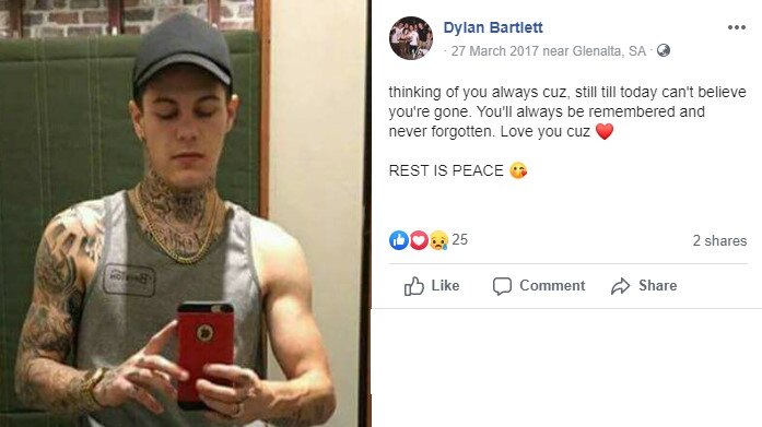 A Facebook post showing young victim Lochlan Mortimer-Shearer.