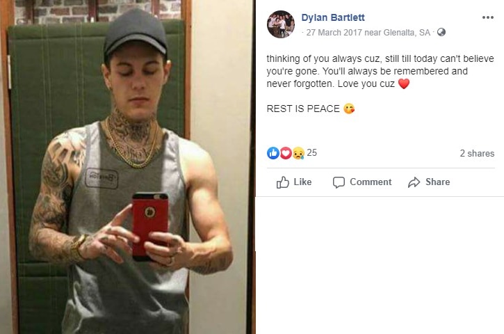 A Facebook post showing young victim Lochlan Mortimer-Shearer.