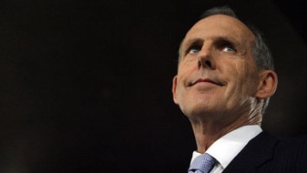 Greens Senator Bob Brown addresses the National Press Club (Getty Images: Stefan Postles)