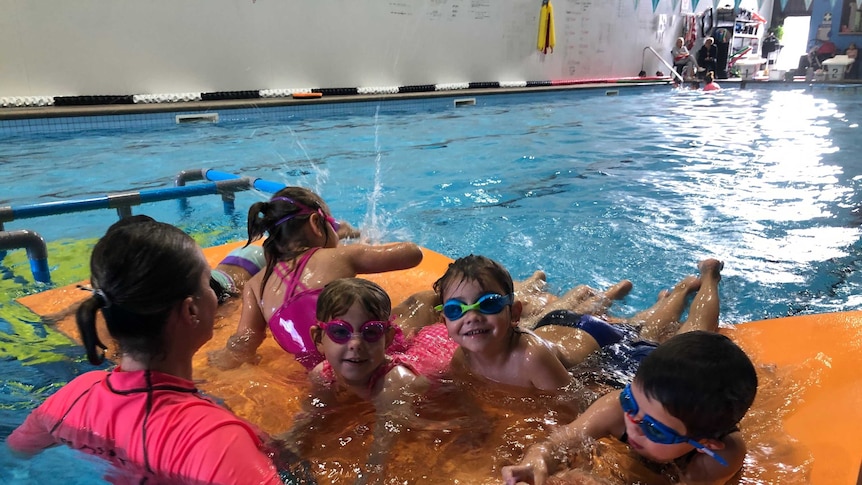 Children learn to swim