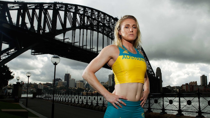 Sally Pearson models the new Olympics kit