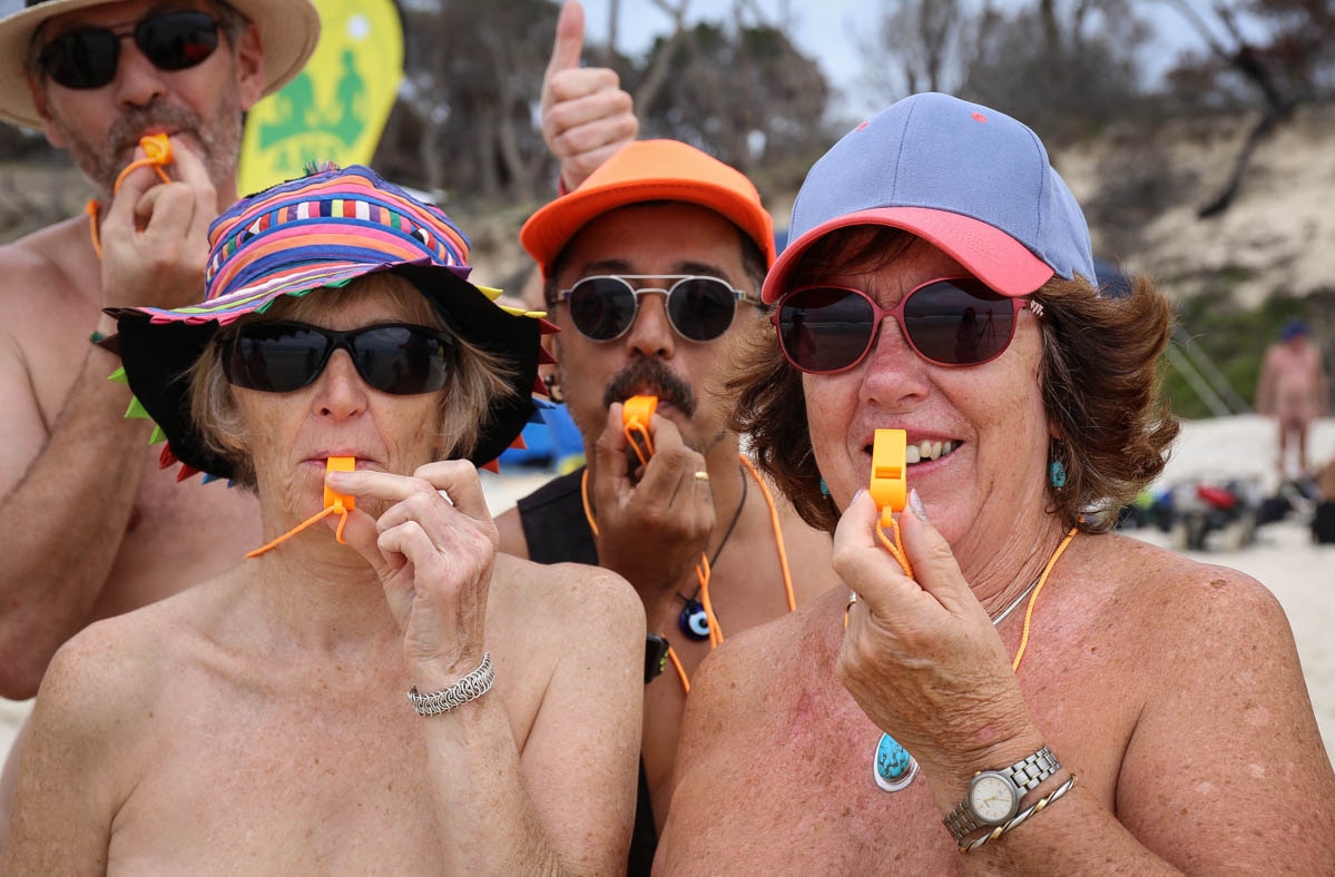 Nude beach games in Byron Bay blow whistle on naturists personal safety