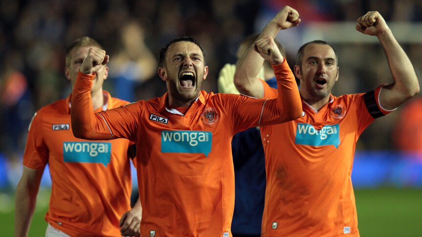 Going to Wembley: Blackpool's Neal Eardley celebrates as his side eyes a return to the Premier League.