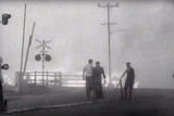 Still image of footage by David Brill of 1967 Tasmanian bushfires.