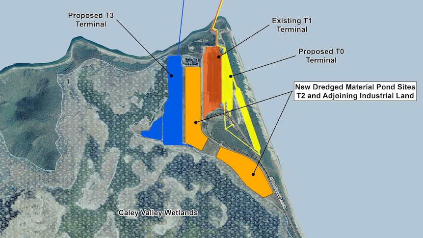The Queensland Government's map shows the T2 area where Abbot Point dredge spoil would be dumped