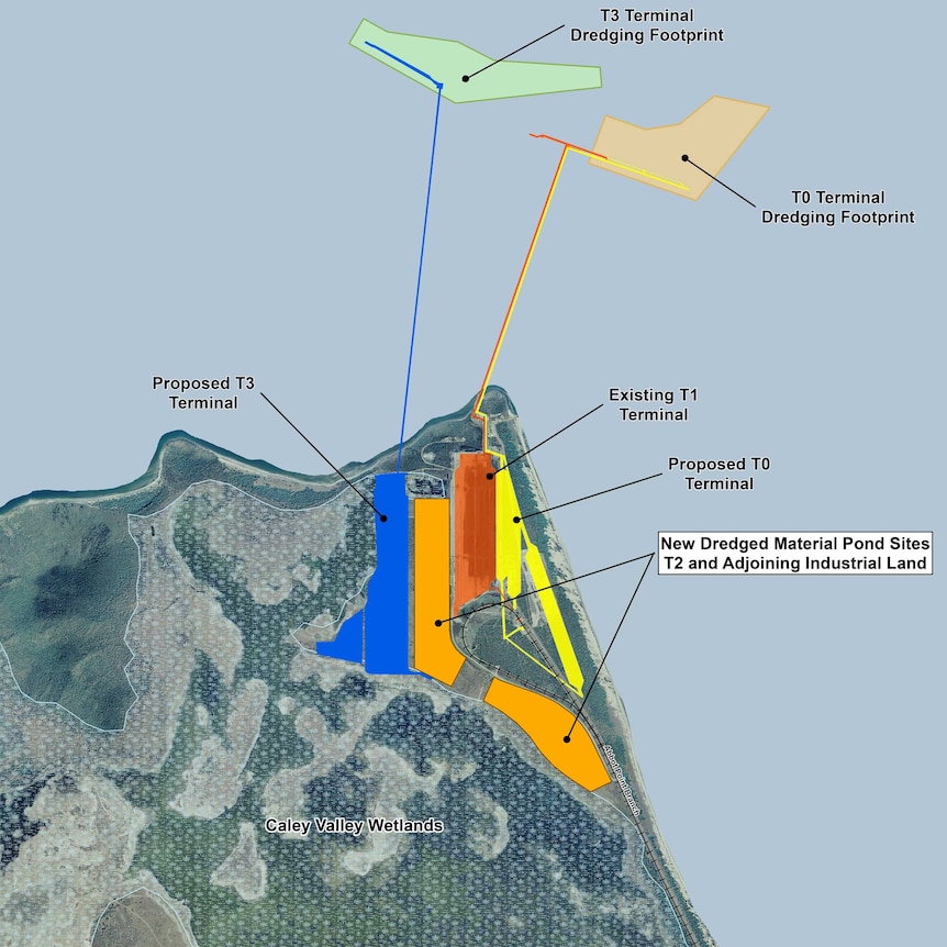 The Queensland Government's map shows the T2 area where Abbot Point dredge spoil would be dumped