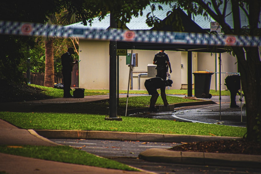 Scenes from a shooting incident in Cairns Botanic Gardens