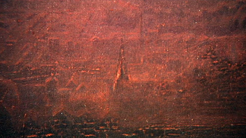 Detail of painting "The Australian Chieftain"
