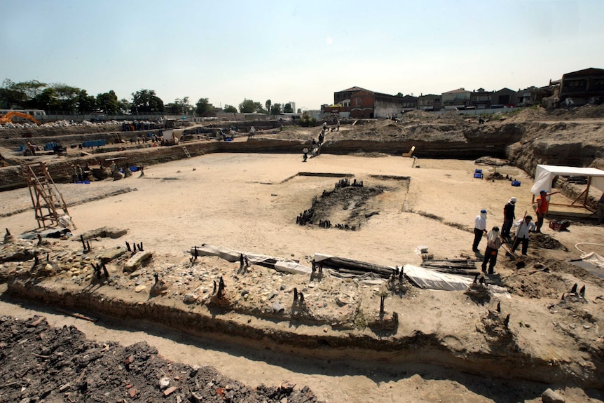Byzantine port uncovered during the construction of the Marmaray