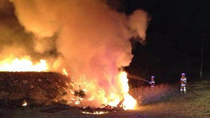 Firefighters tackle scrub blaze