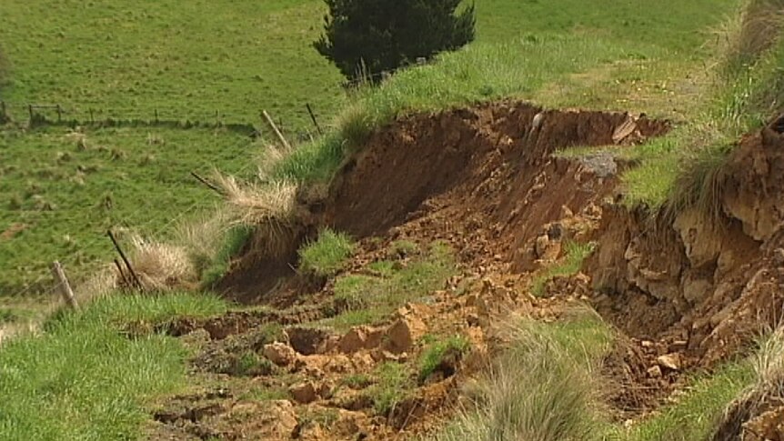 Collapsed road in Gippsland