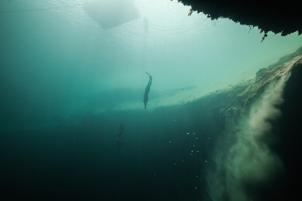 Australian free diving record holder Adam Stern plunges deep into world