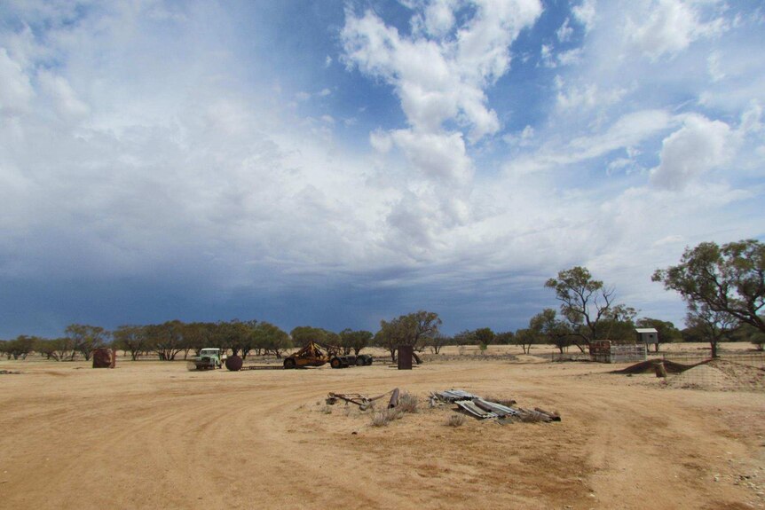 Rain clouds in the drought at El Kantara station near Longreach in western Queensland.
