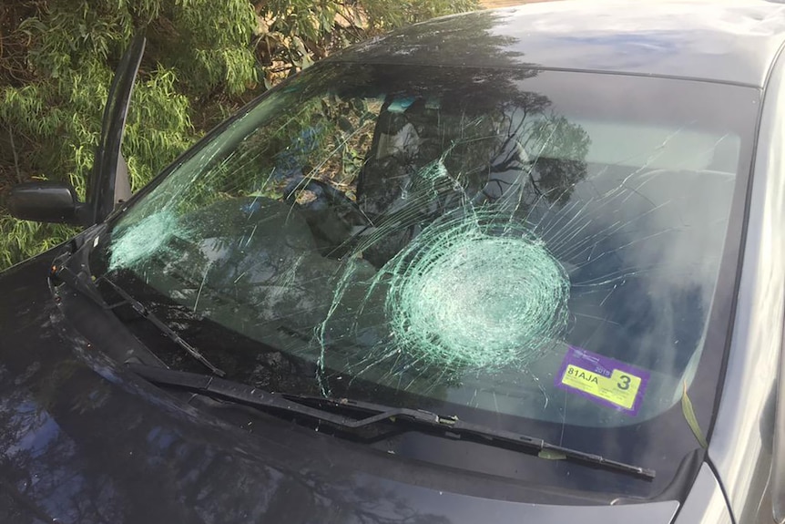 Terry O'Leary's car was severely damaged by the Chinchilla hailstorm