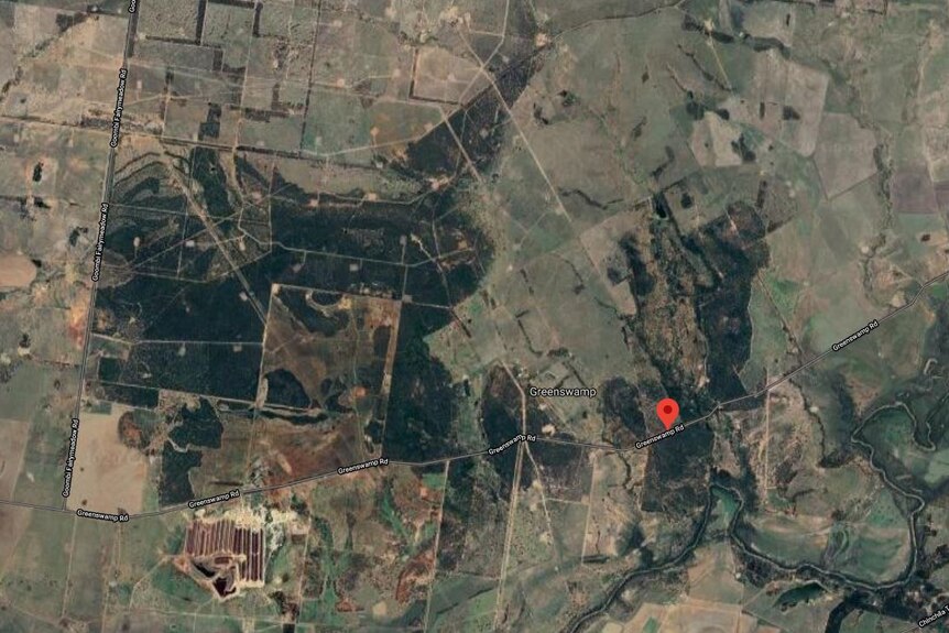 A satellite map showing CSG wells near the area where the gassy water leaks occurred, August 2020.